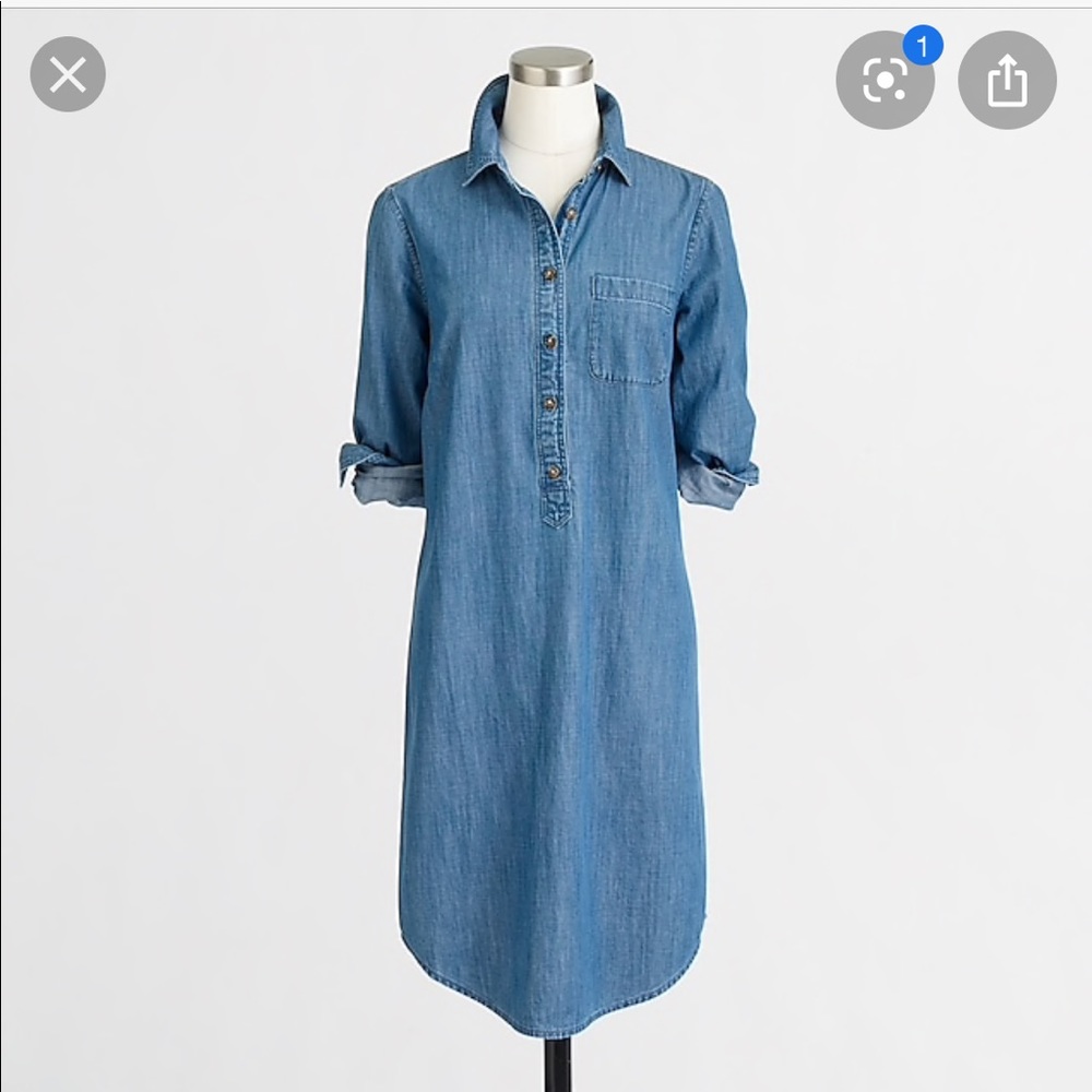 Jcrew chambray denim shirt dress